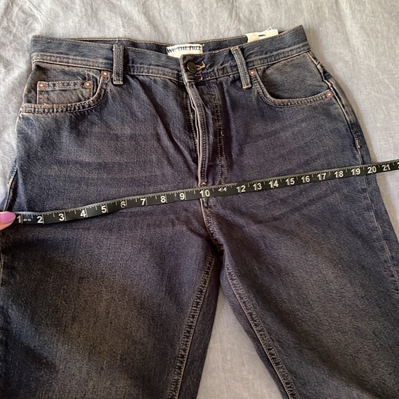 Free People Maggie Distressed Mid-rise Straight-Jeans Size 27 Back Alley Blue - Picture 7 of 15